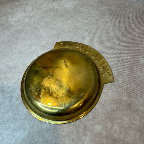 Small Change Brass Dish Money Pocket Coin Holder Tray Trinket Vintage - Picture 3 of 5